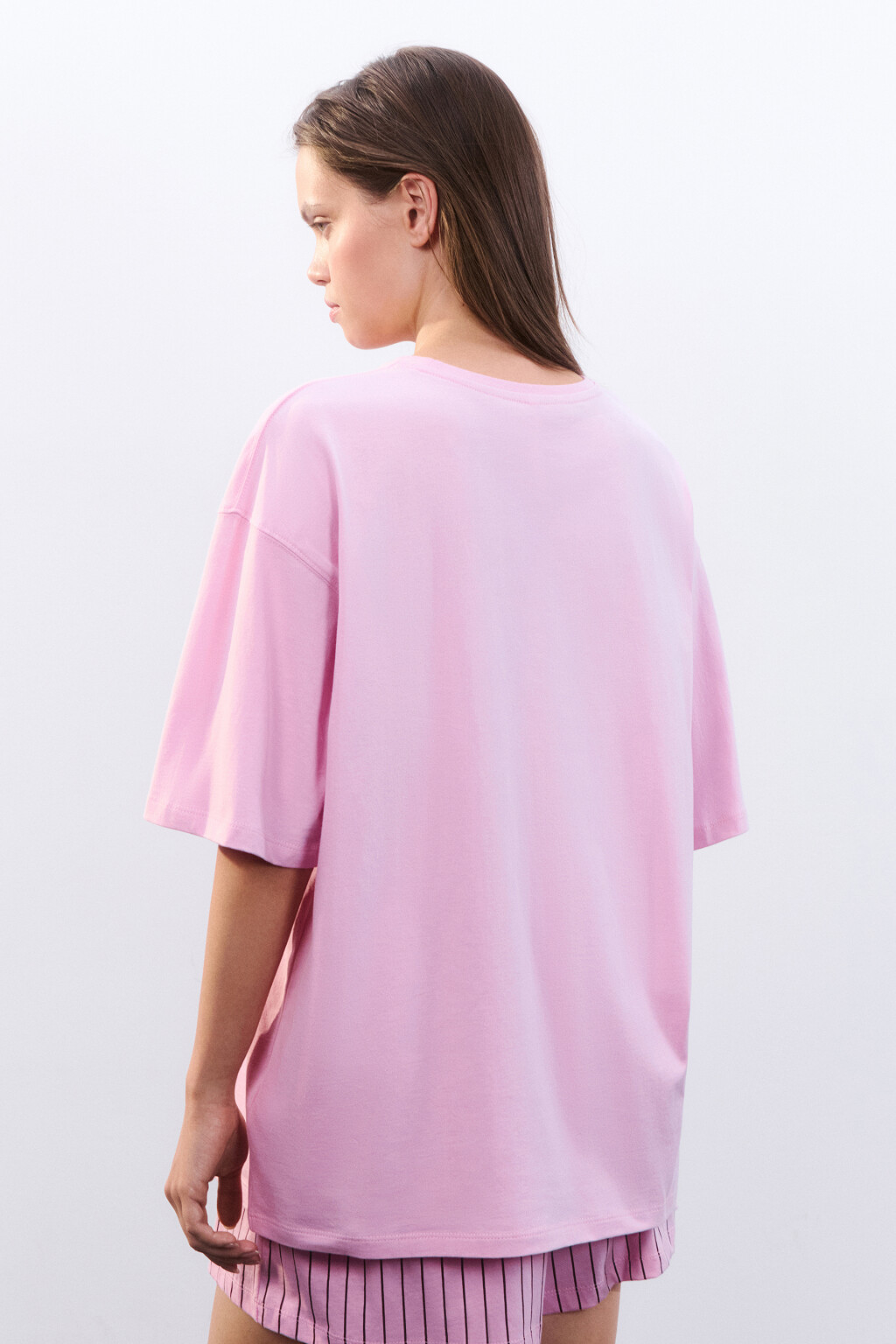 Футболка домашняя с принтом - цвет розовый - 3