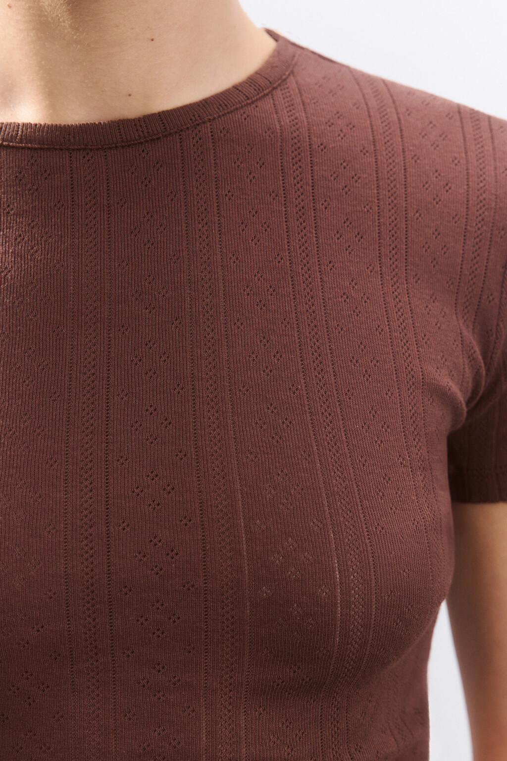 Топ-футболка домашний из хлопка - цвет коричневый - 5