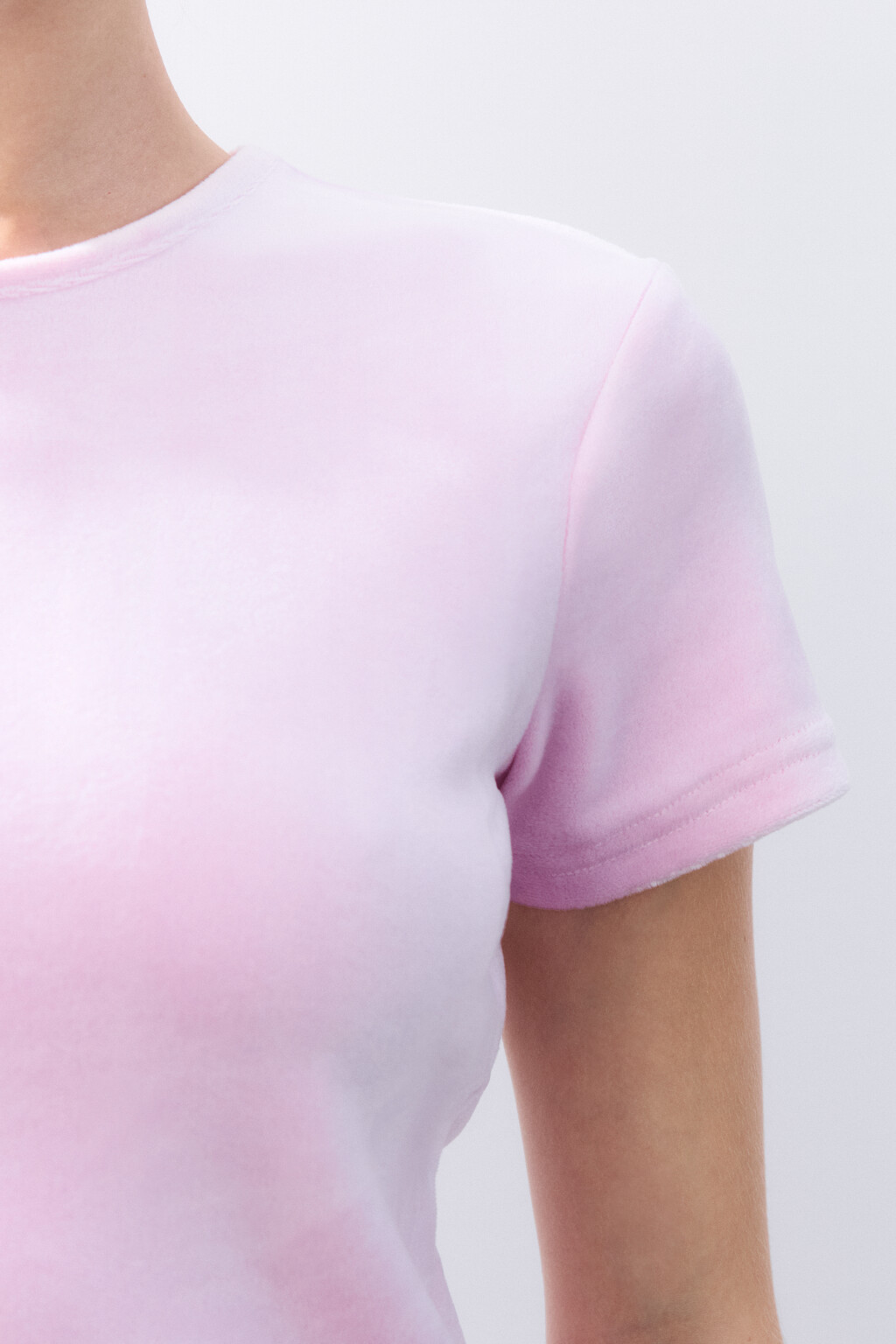 Футболка домашняя из велюра - цвет розовый - 5