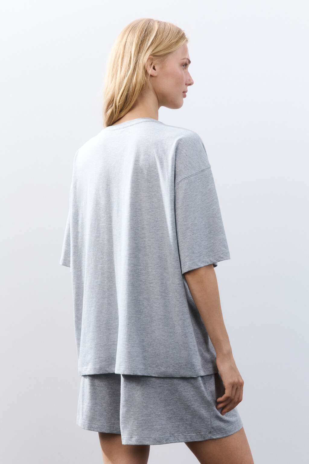 Футболка домашняя с принтом - цвет серый - 3