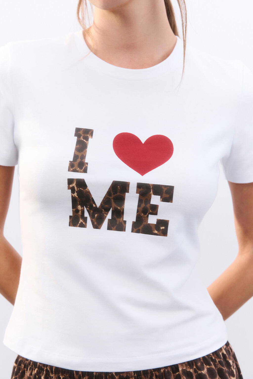 Футболка-топ домашняя с принтом - цвет белый - 5