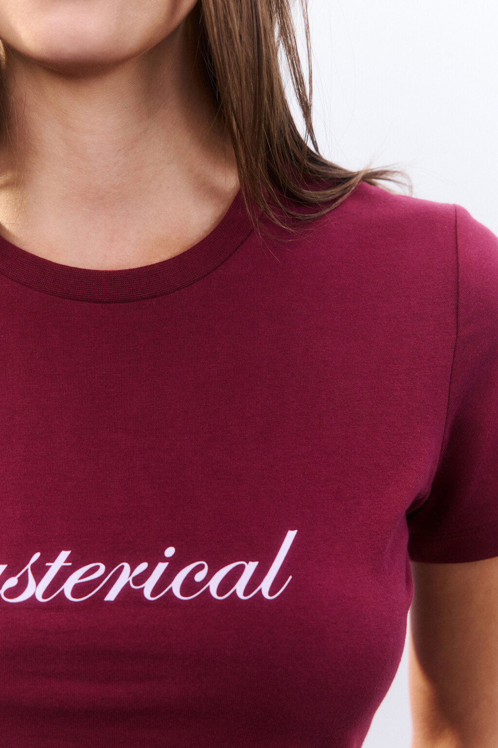 Футболка-топ домашняя с принтом - цвет бордовый - 5