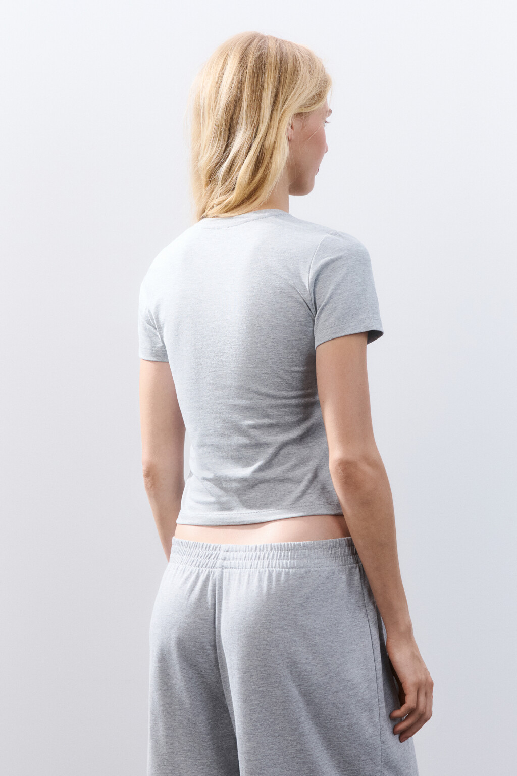 Футболка-топ домашняя с принтом - цвет серый - 3