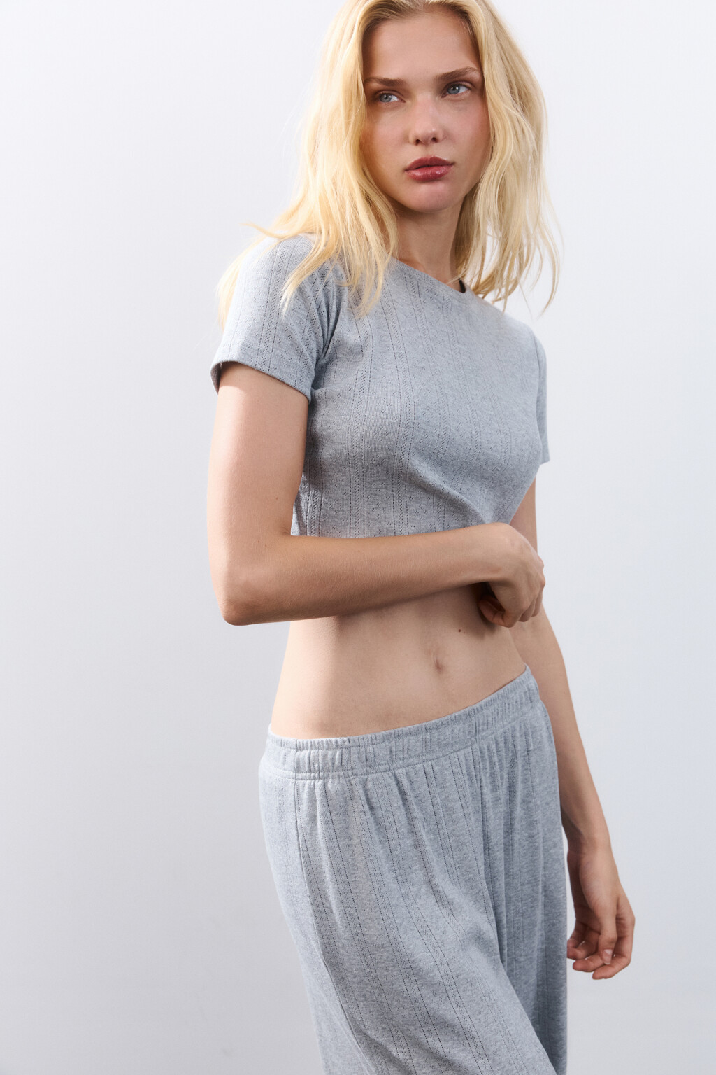 Топ-футболка домашний из хлопка - цвет серый - 1