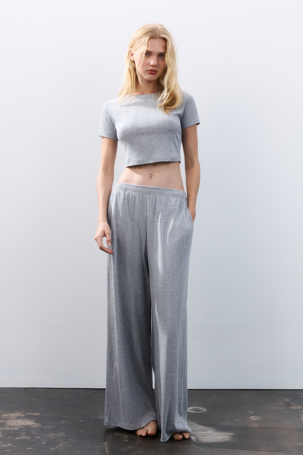 Топ-футболка домашний из хлопка - цвет серый - 4