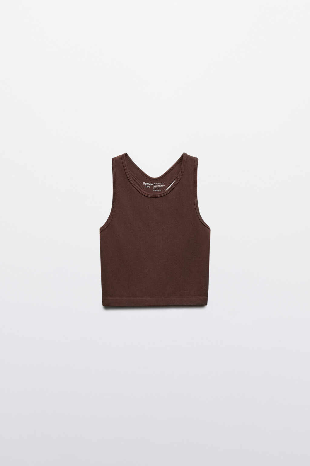 Майка-топ домашняя в рубчик - цвет коричневый - 5