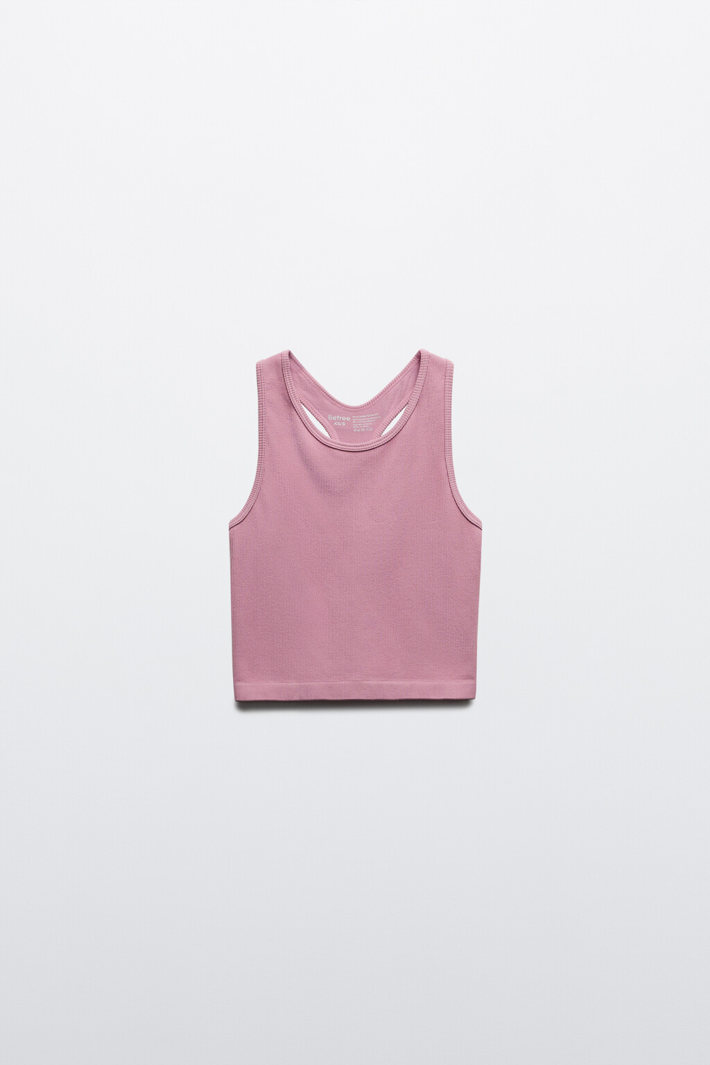 Майка-топ домашняя в рубчик - цвет розовый - 5