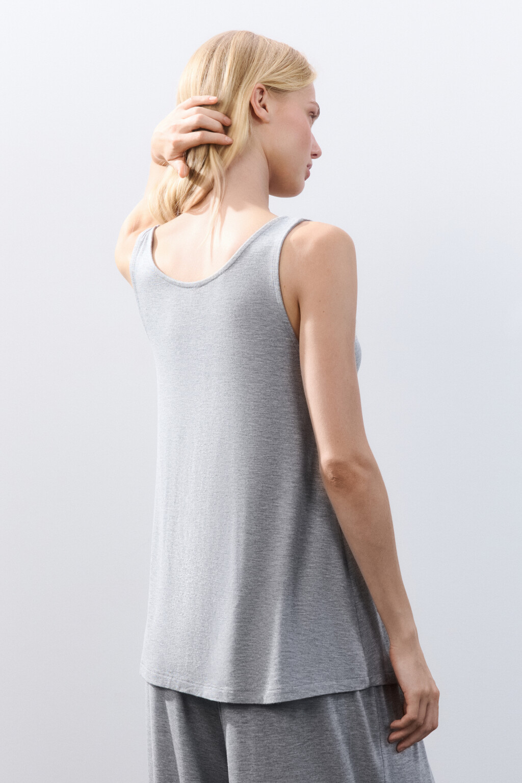 Майка домашняя свободная из вискозы - цвет серый - 4