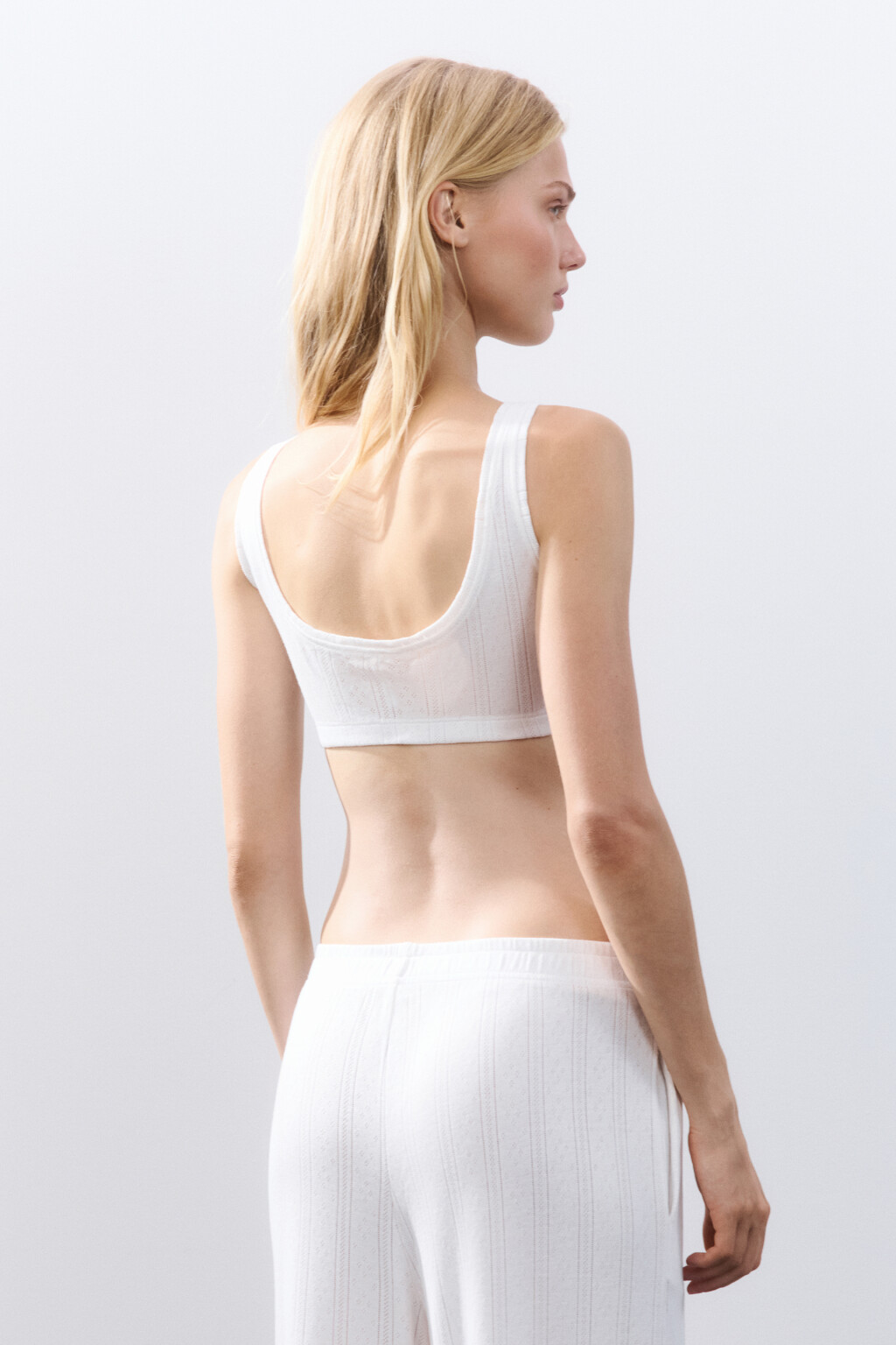 Топ-майка домашний из хлопка - цвет ванильный - 3