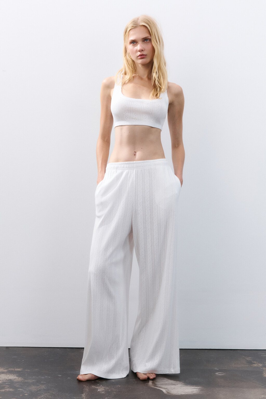 Топ-майка домашний из хлопка - цвет ванильный - 4