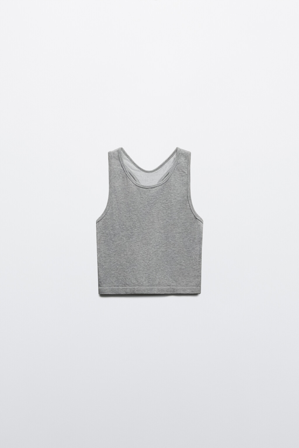 Майка-топ домашняя в рубчик - цвет серый - 5