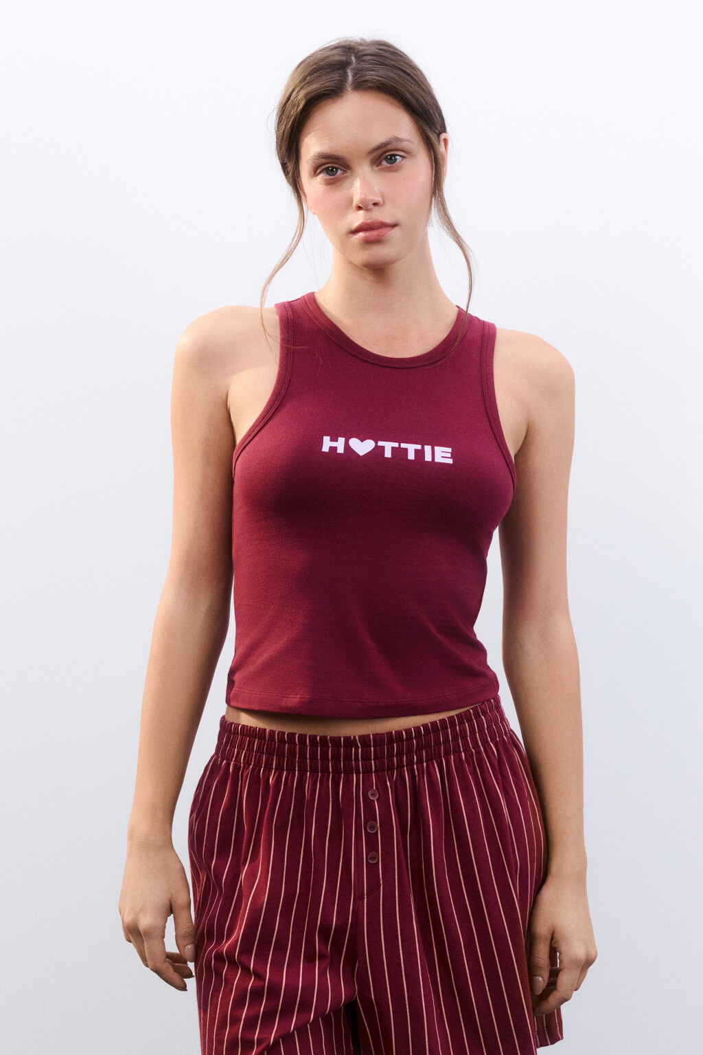 Майка домашняя с принтом - цвет бордовый - 2