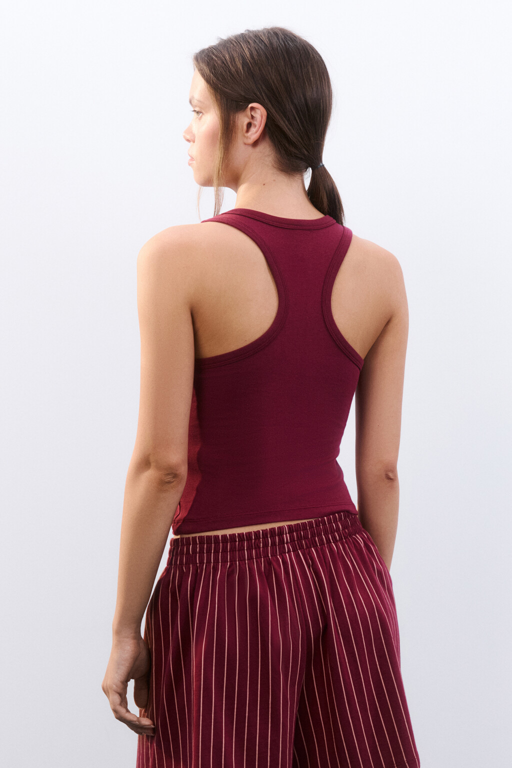 Майка домашняя с принтом - цвет бордовый - 3