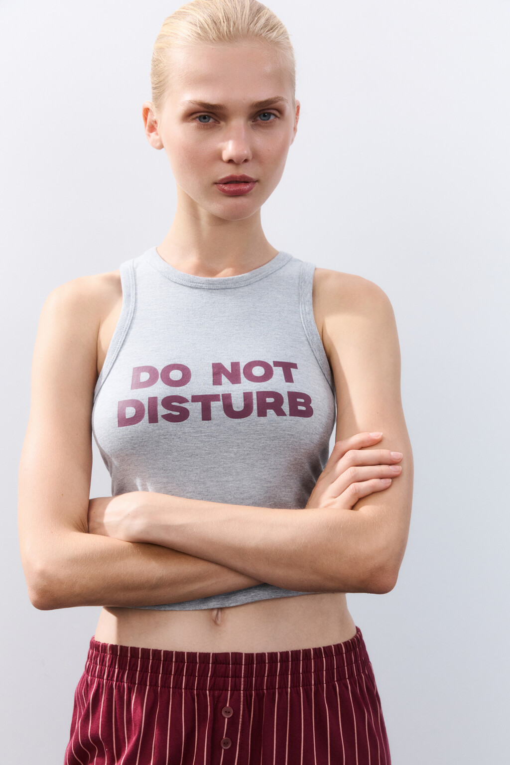 Майка домашняя с принтом - цвет серый - 1