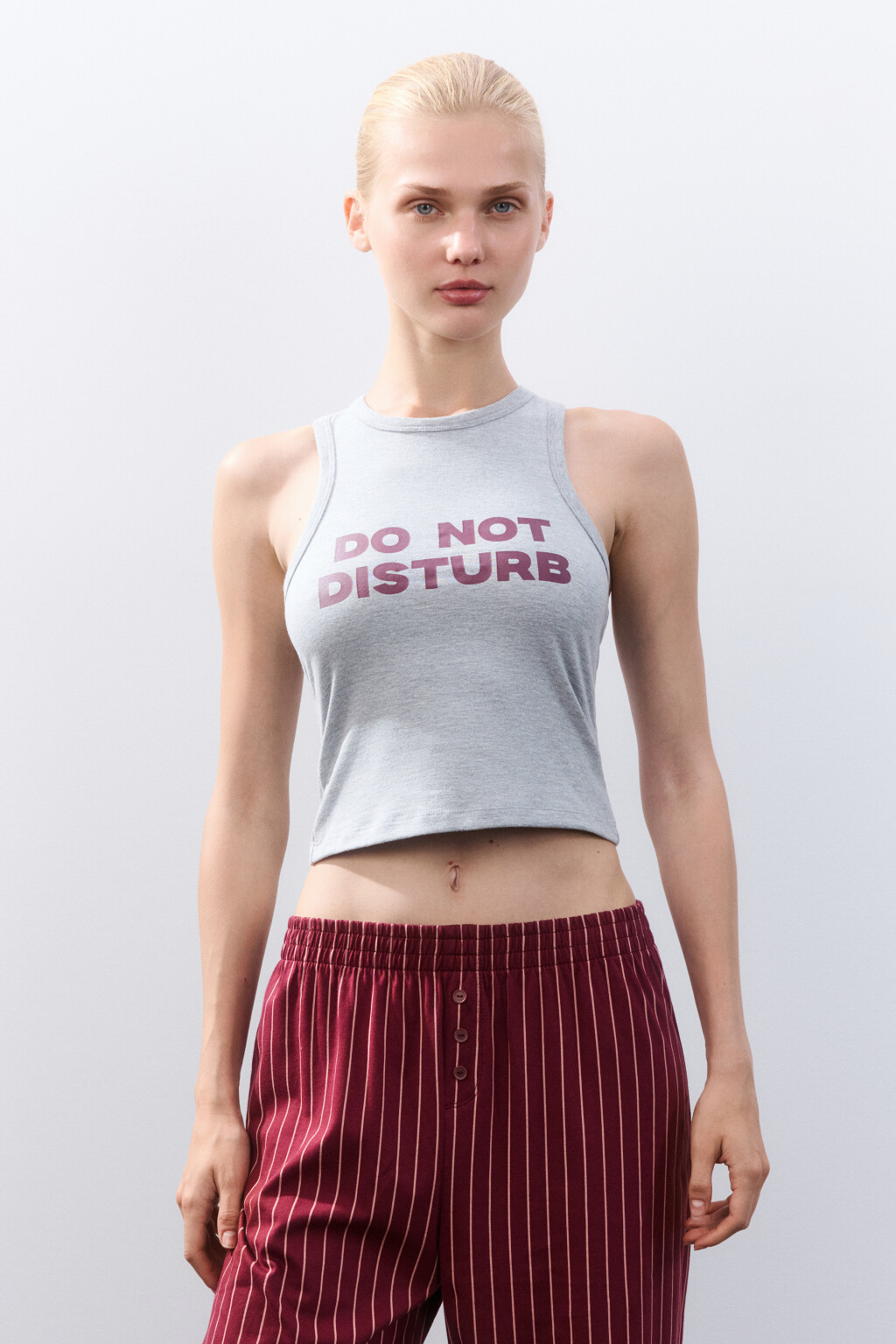 Майка домашняя с принтом - цвет серый - 2