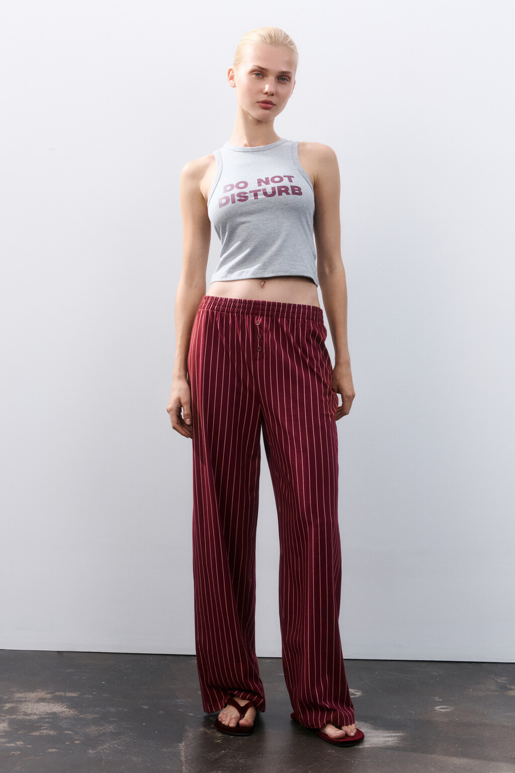 Майка домашняя с принтом - цвет серый - 4