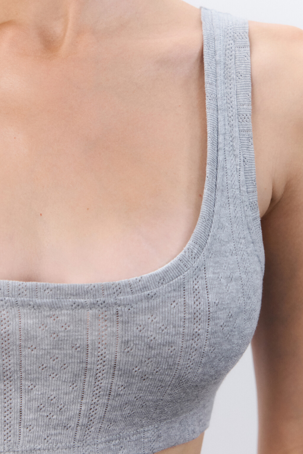 Топ-майка домашний из хлопка - цвет серый - 5