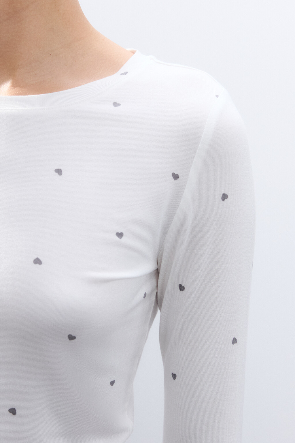 Лонгслив домашний из вискозы - цвет серый - 6