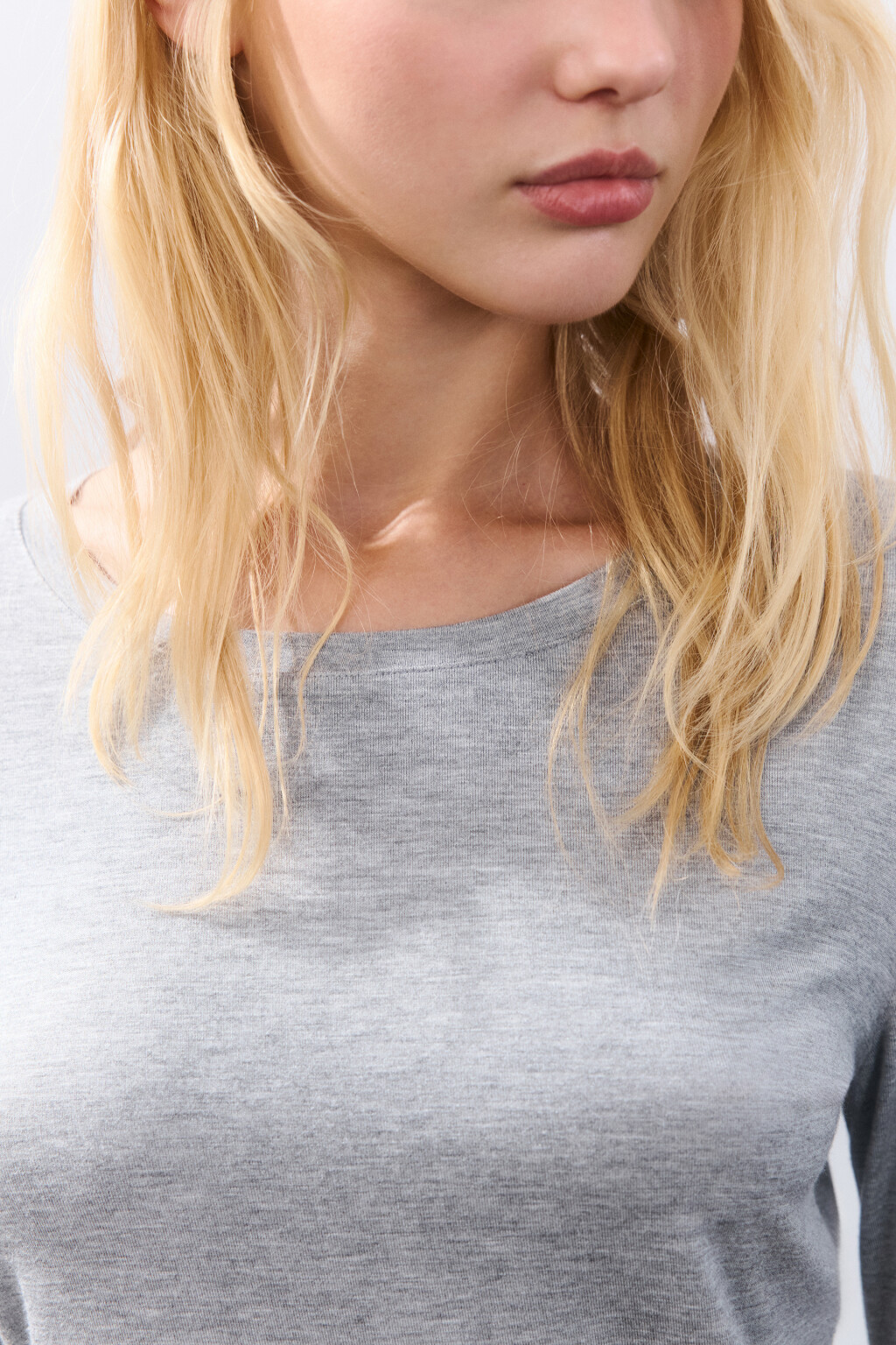 Лонгслив домашний из вискозы - цвет серый - 7