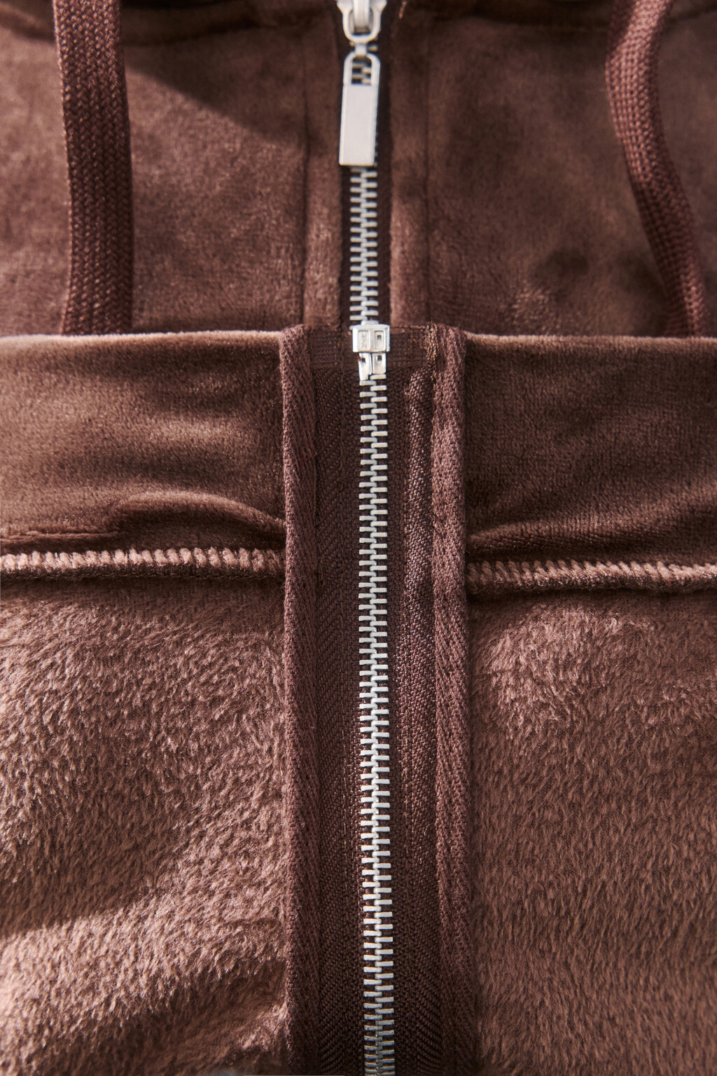 Толстовка домашняя из велюра - цвет коричневый - 6