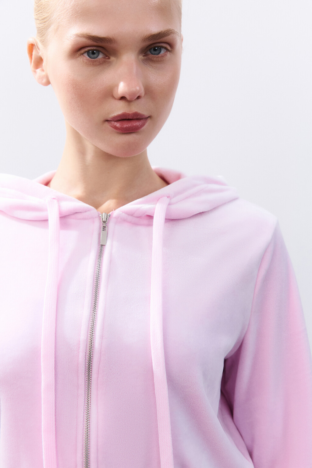 Толстовка домашняя из велюра - цвет розовый - 5