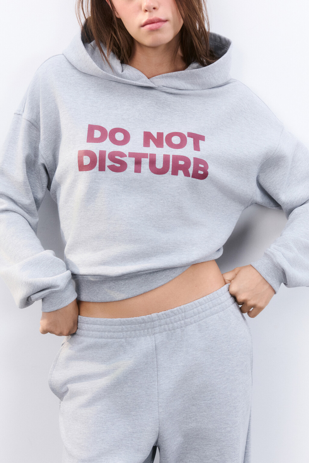 Толстовка домашняя из футера - цвет серый - 1