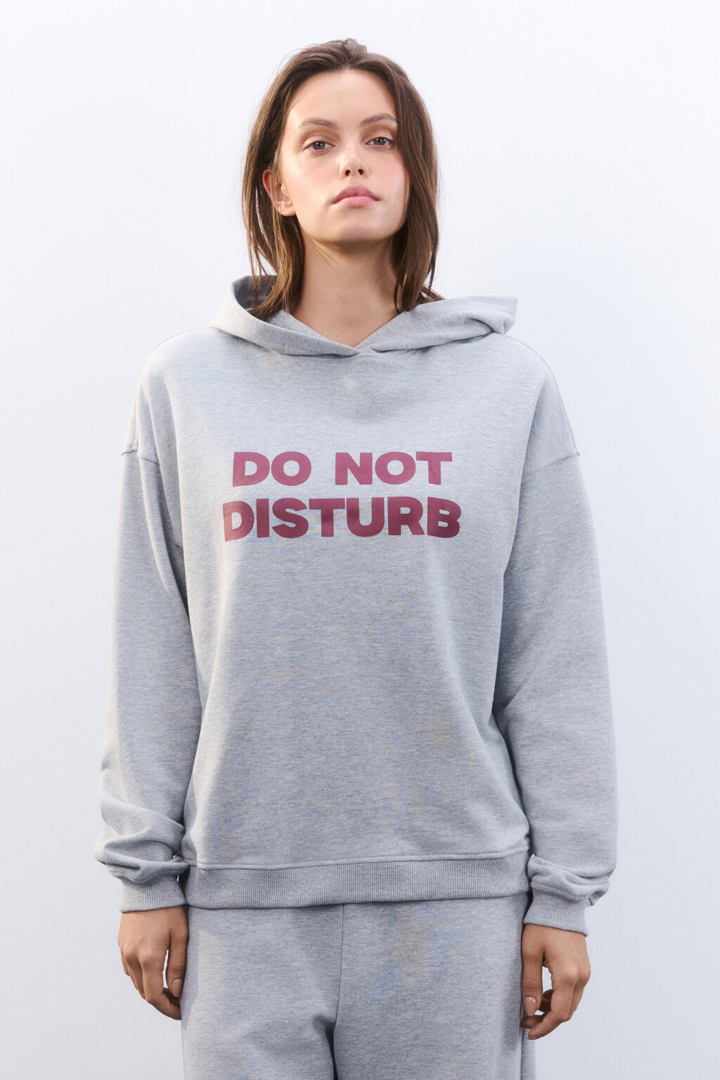 Толстовка домашняя из футера - цвет серый - 2