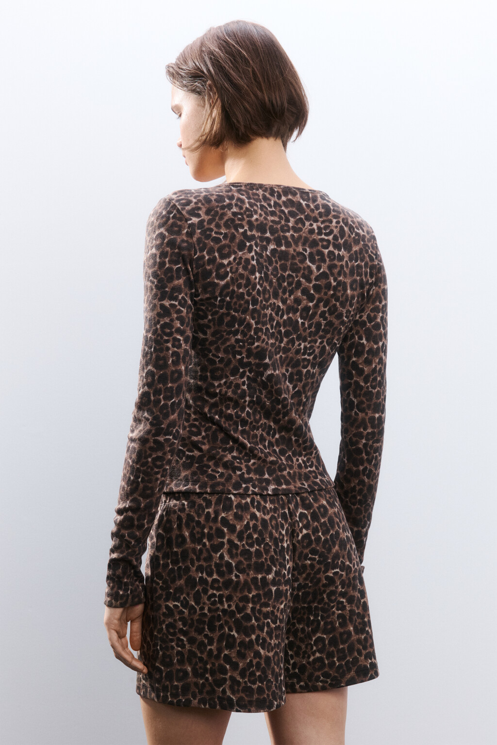 Лонгслив домашний на пуговицах - цвет мультиколор - 3