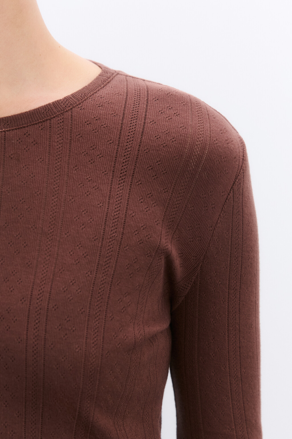 Лонгслив домашний на пуговицах - цвет коричневый - 6