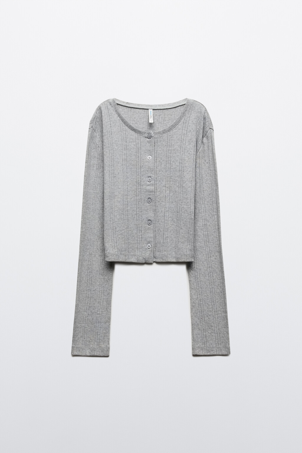 Лонгслив домашний на пуговицах - цвет серый - 7