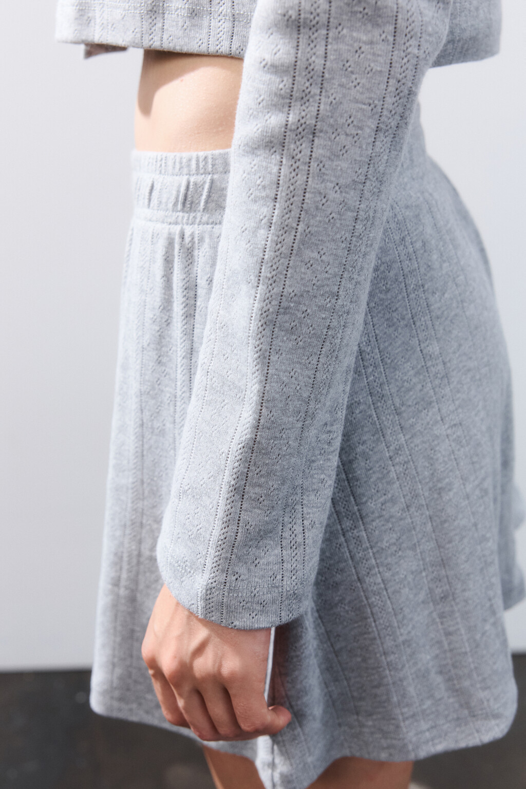 Лонгслив домашний на пуговицах - цвет серый - 6