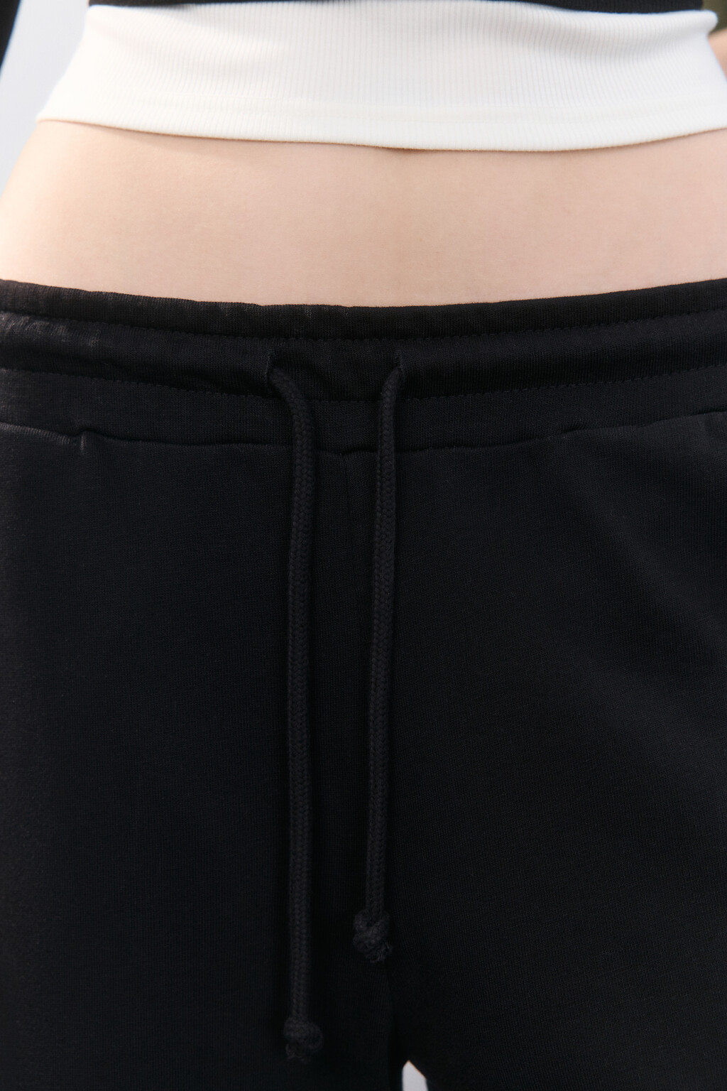 Брюки широкие трикотажные из футера - цвет черный - 5