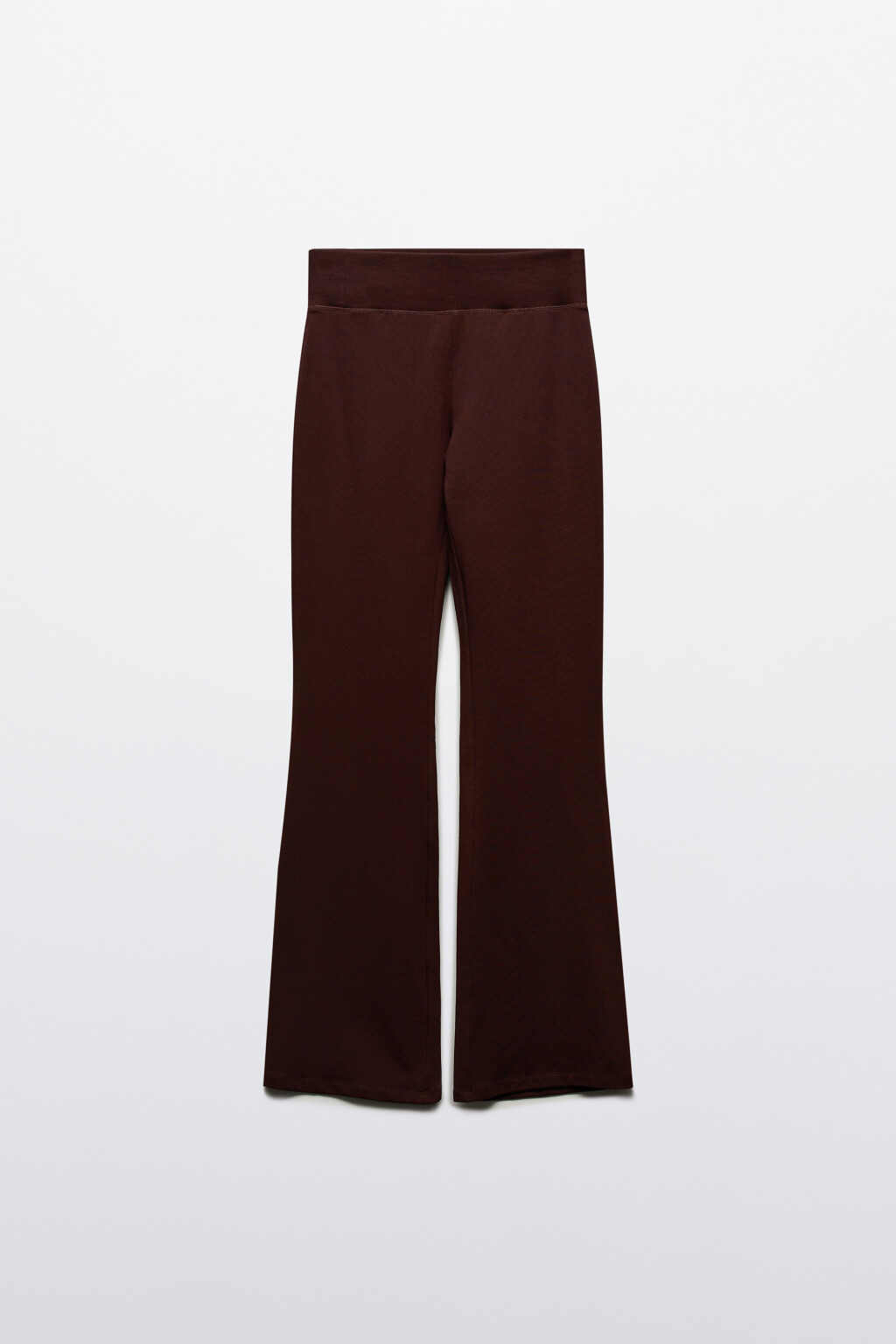 Брюки клеш трикотажные - цвет коричневый - 7