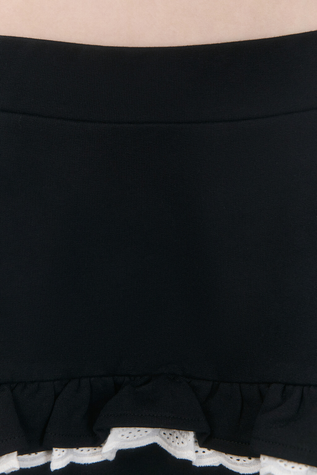 Юбка мини с контрастными оборками - цвет черный - 5