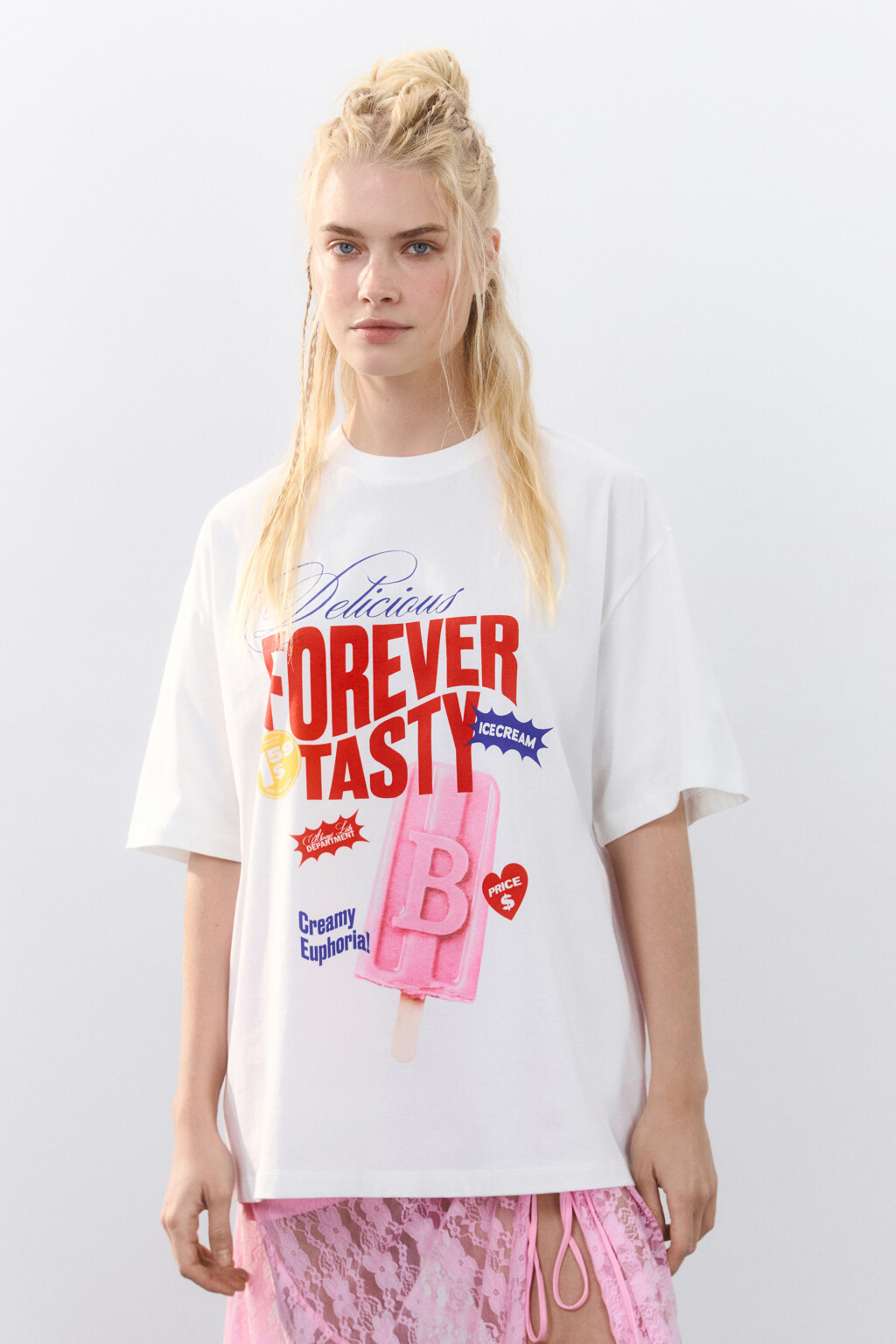 Футболка oversize хлопковая с принтом - цвет черный - 2