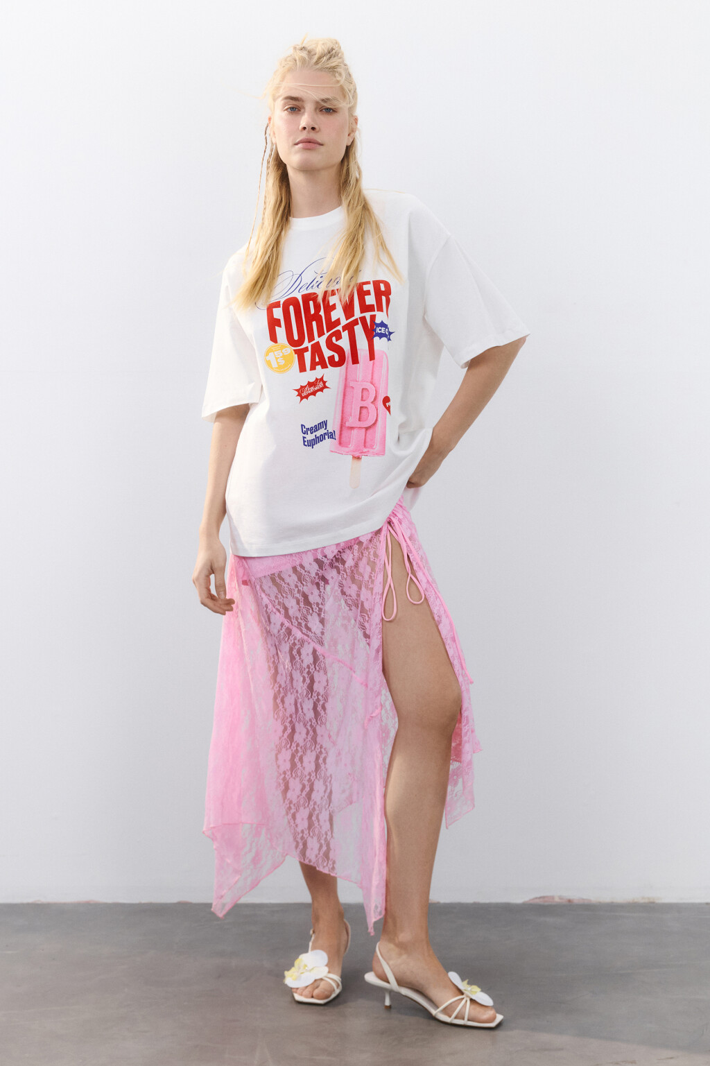 Футболка oversize хлопковая с принтом - цвет черный - 4