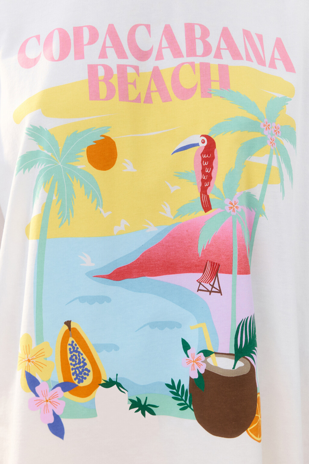 Футболка oversize хлопковая с принтом - цвет бежевый - 6