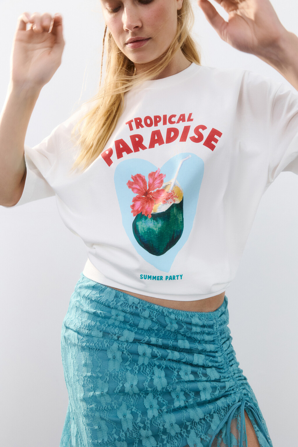 Футболка oversize хлопковая с принтом - цвет мультиколор - 1