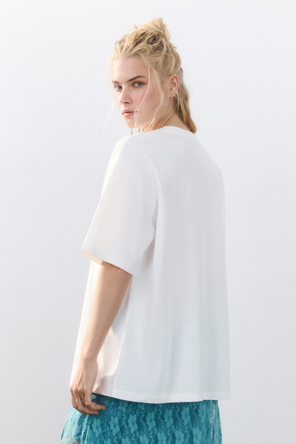 Футболка oversize хлопковая с принтом - цвет мультиколор - 3