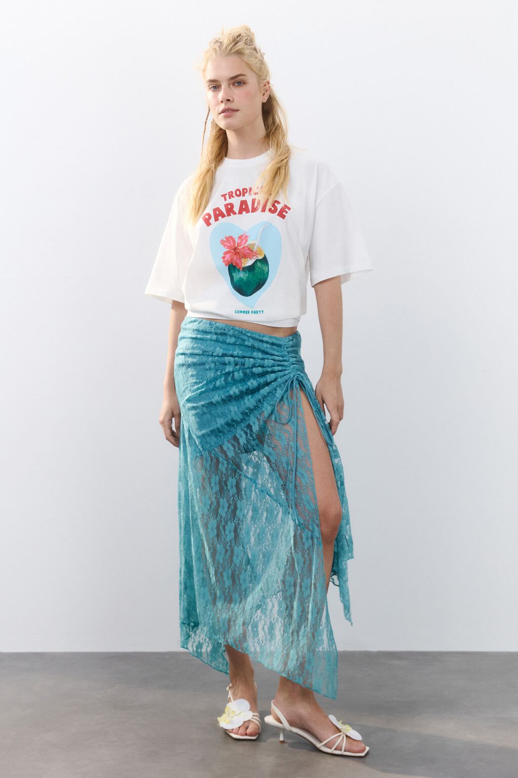 Футболка oversize хлопковая с принтом - цвет мультиколор - 4