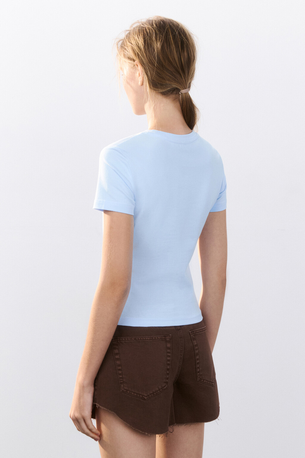 Футболка облегающая с принтом - цвет голубой - 3