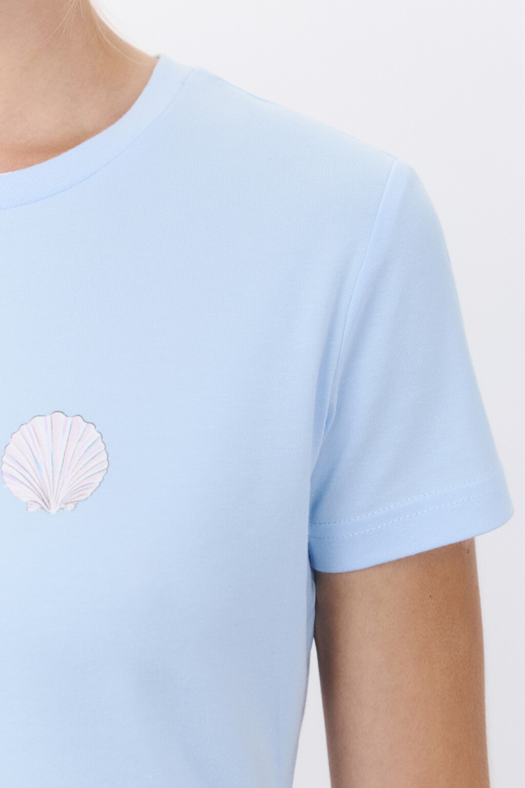 Футболка облегающая с принтом - цвет голубой - 6