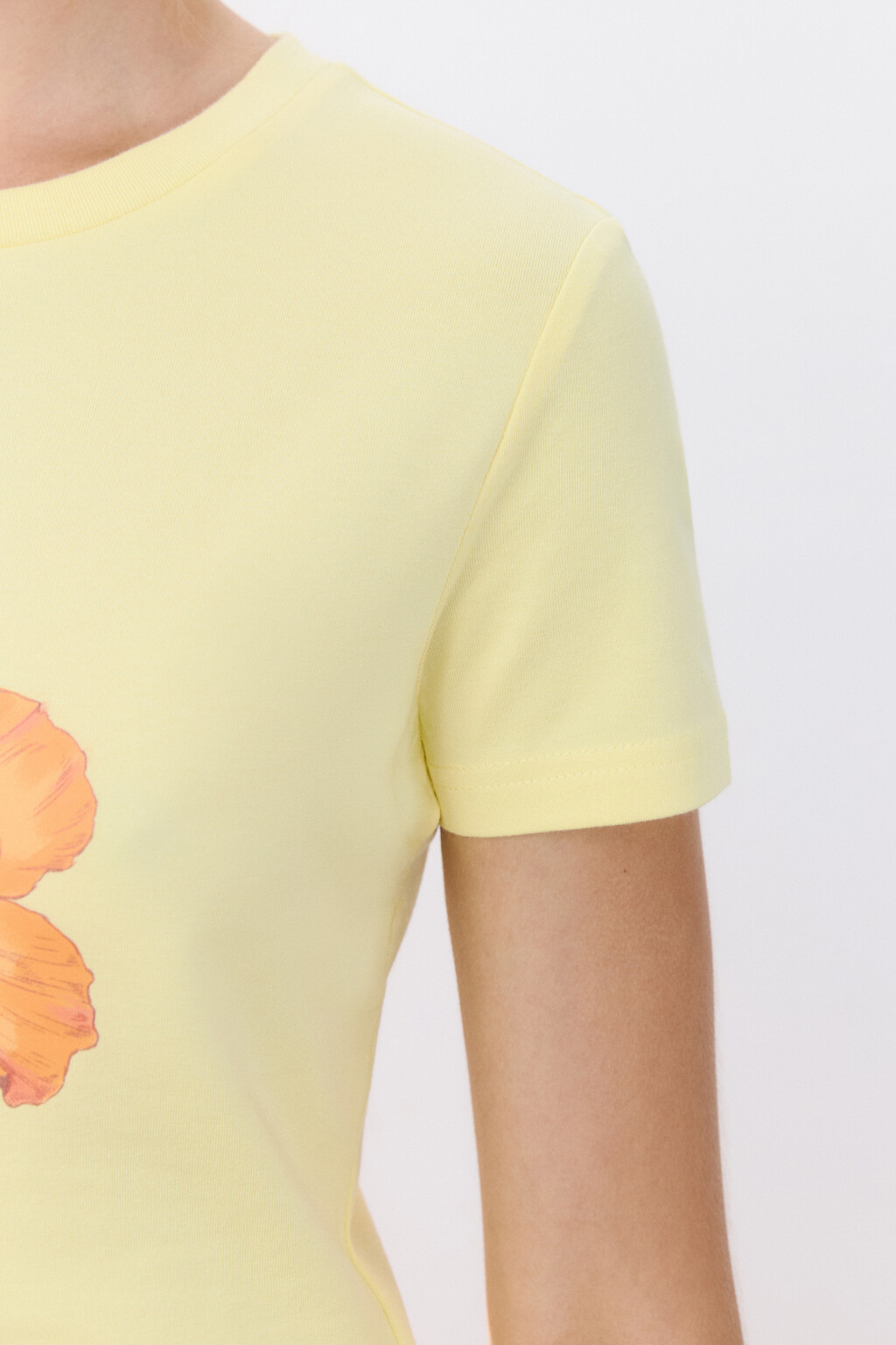 Футболка облегающая с принтом - цвет желтый - 6