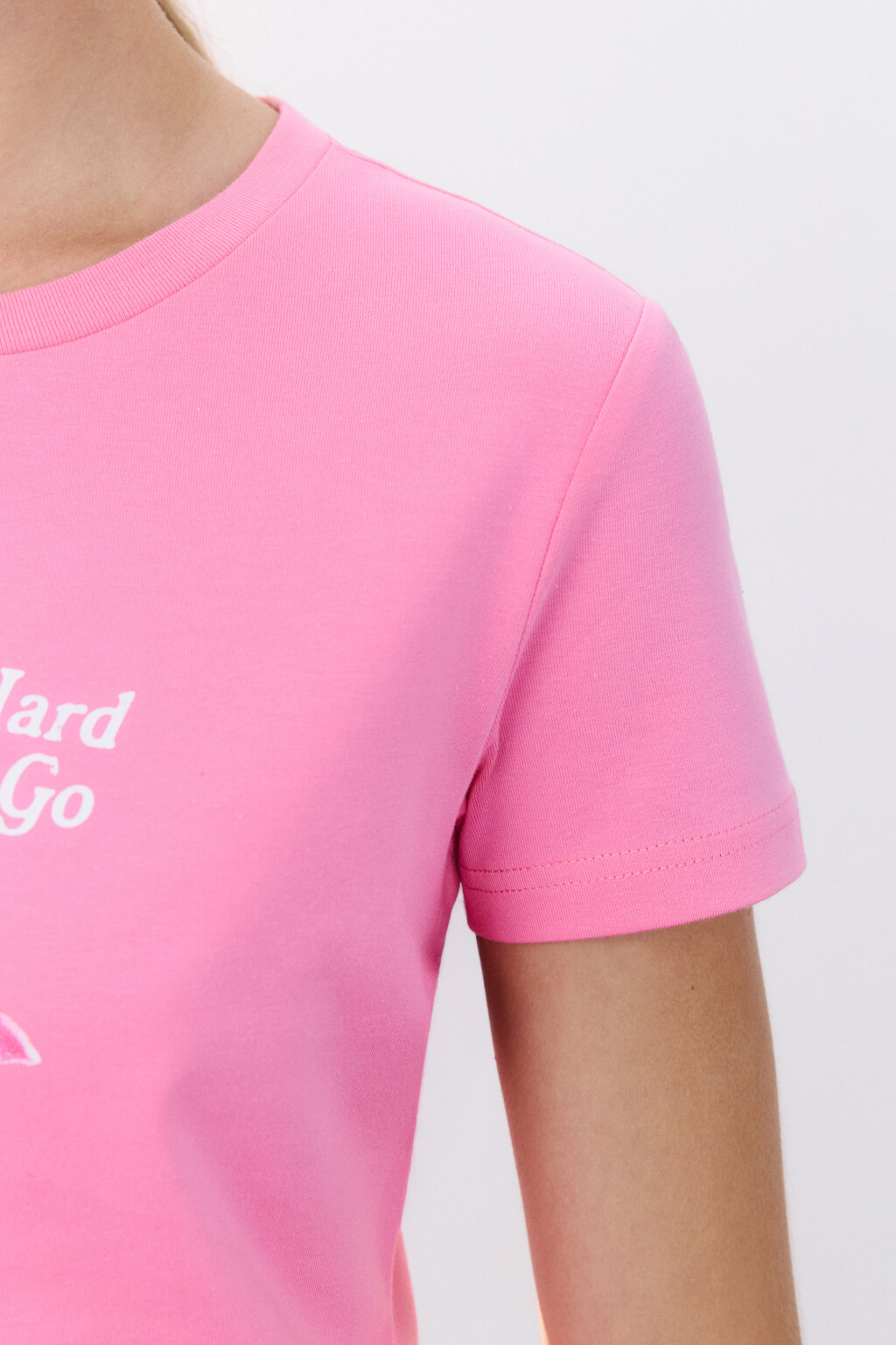 Футболка облегающая с принтом - цвет розовый - 6