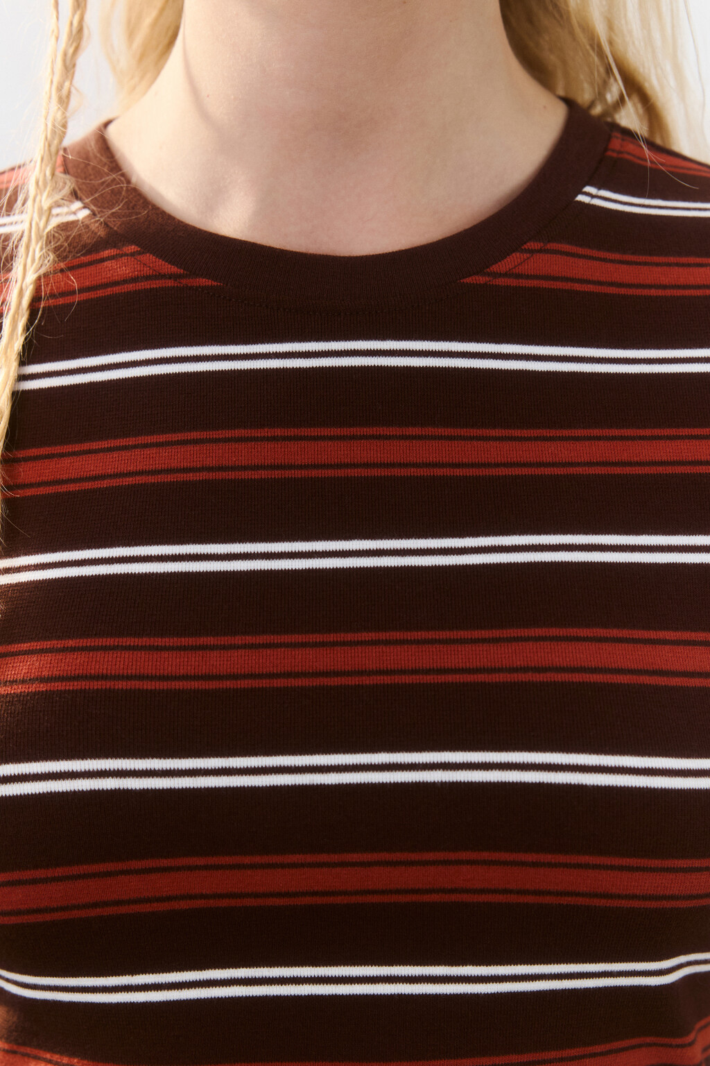 Футболка-топ в полоску - цвет коричневый - 5