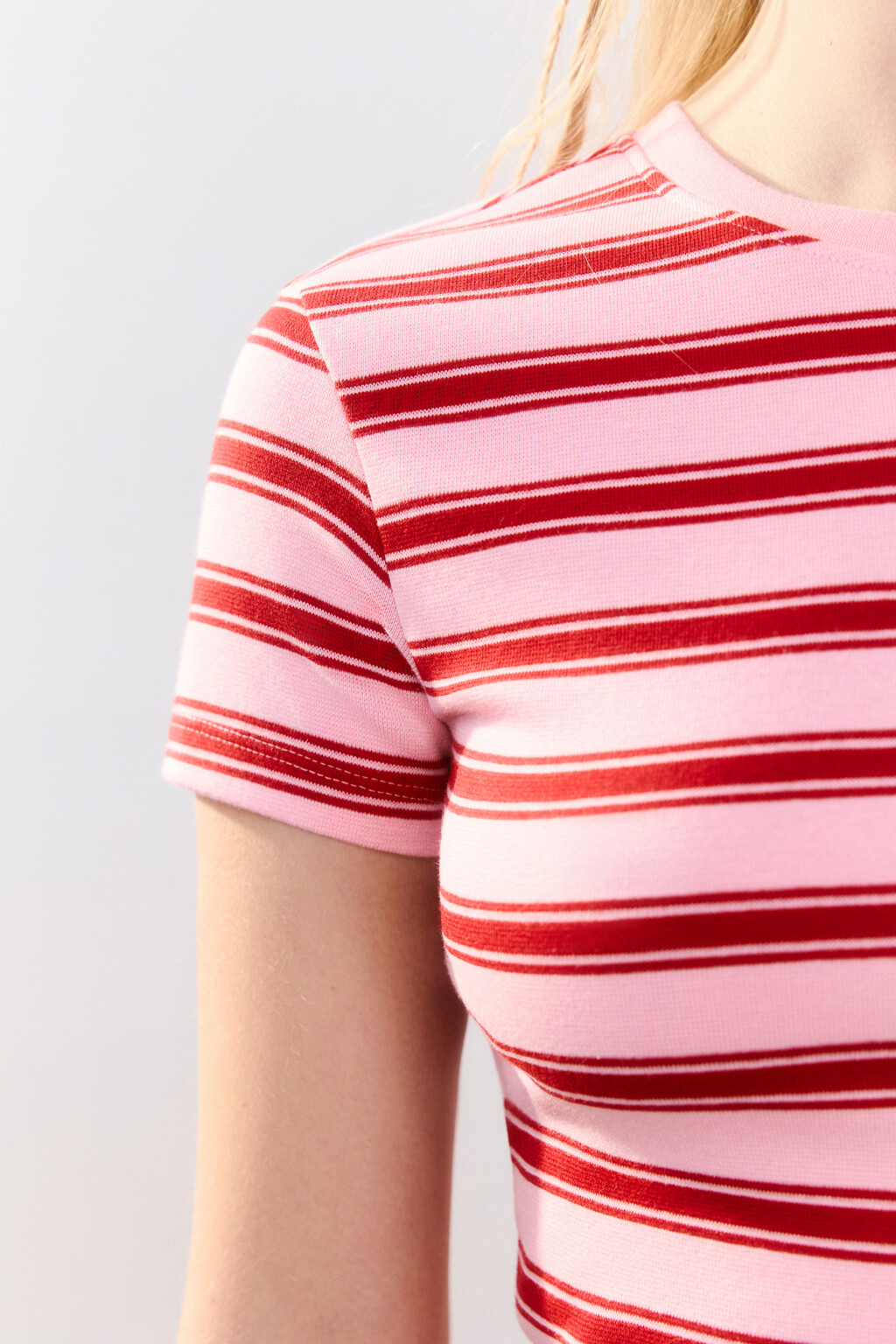 Футболка-топ в полоску - цвет розовый - 6