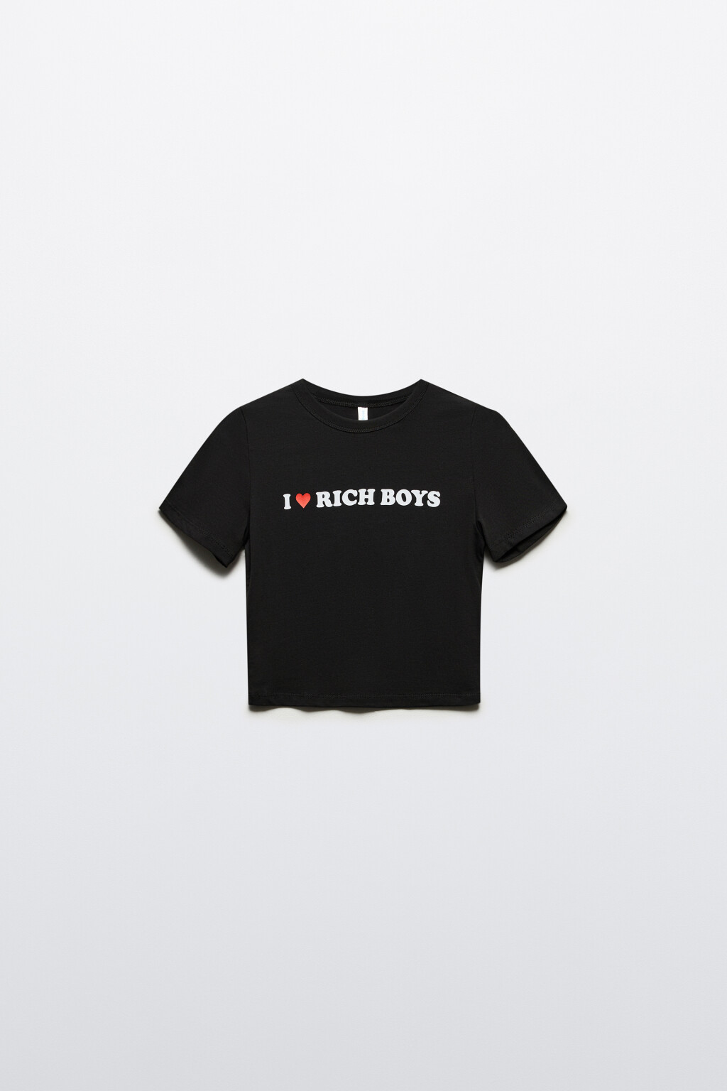 Футболка укороченная с принтом - цвет черный - 7