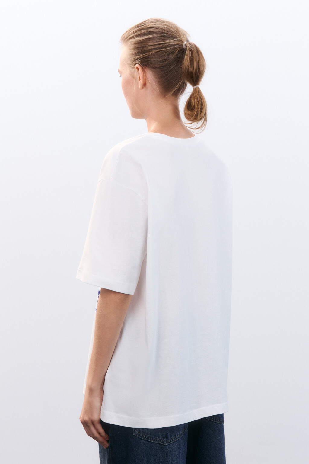 Футболка oversize с принтом - цвет белый - 3