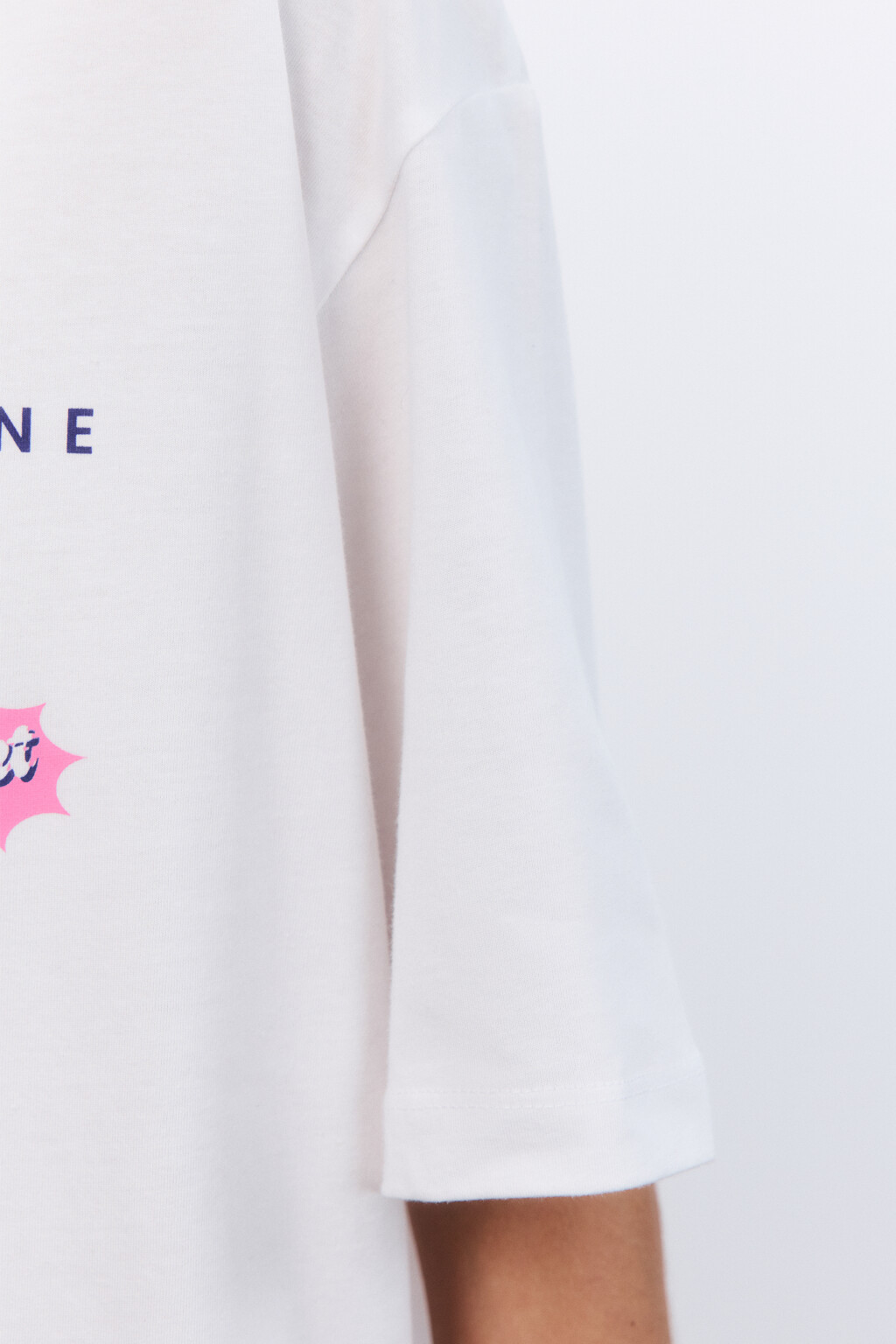 Футболка oversize с принтом - цвет белый - 6