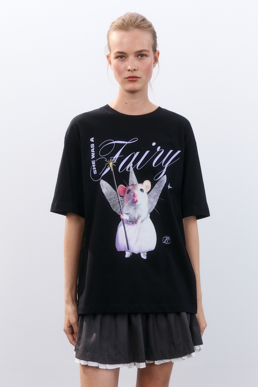 Футболка oversize с принтом - цвет черный - 2